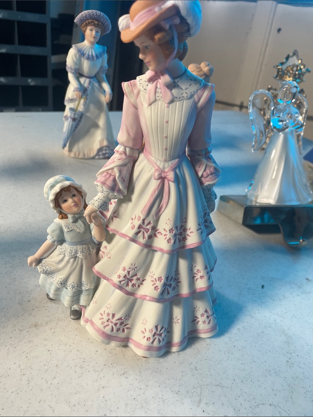 Lenox White and Pink Mother & Child Porcelain Figurine